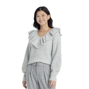 A New Day ruffle v-neck sweater - medium